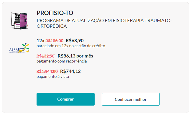 PROGRAMA DE ATUALIZAÇÃO EM FISIOTERAPIA TRAUMATO-ORTOPÉDICA - PROFISIO SECAD